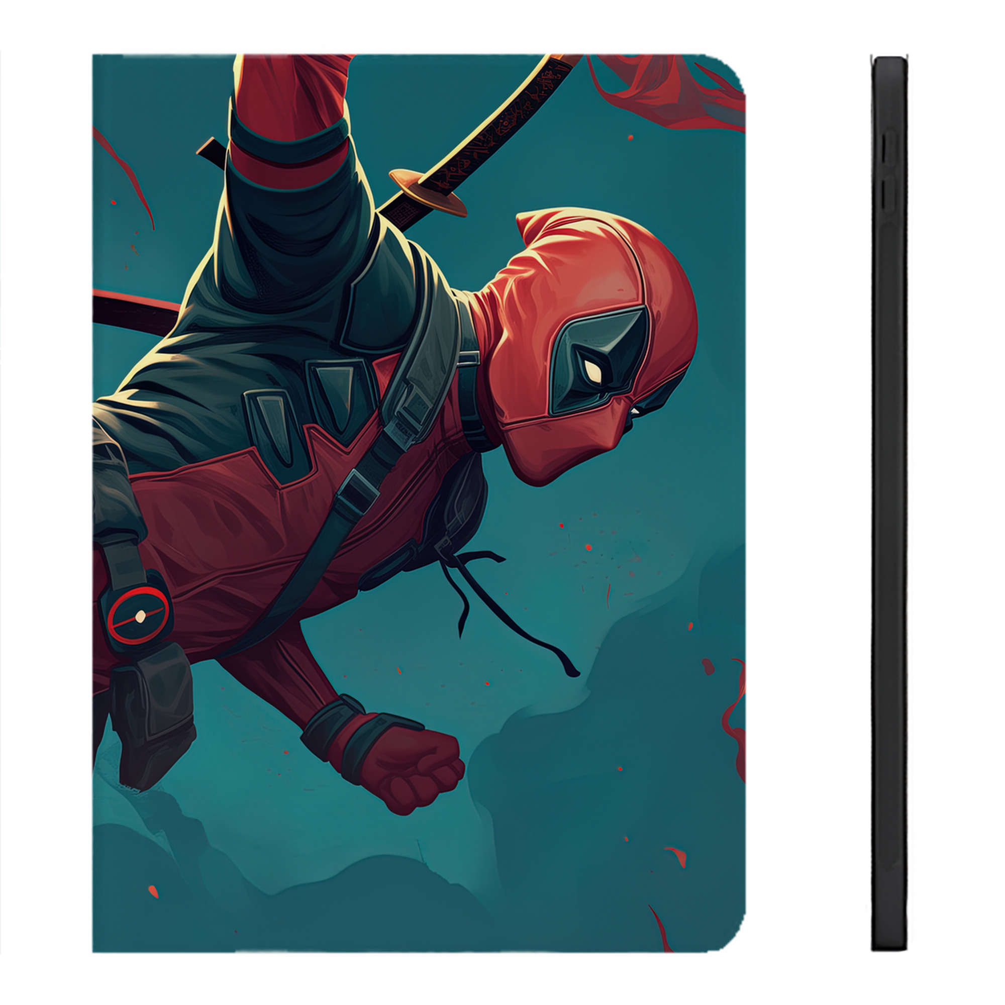 （画像用） Deadpool デッドプール IPadケース ペンホルダー付き ブックスタイルデザイン